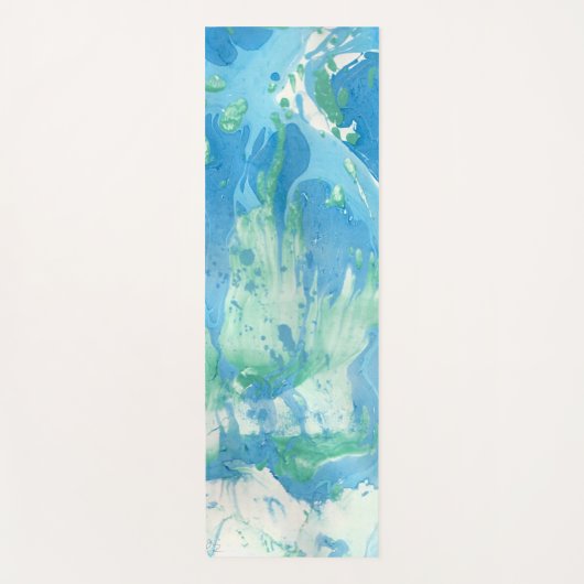 Blaugrün-weiß-moderne abstrakte Designvorlage Yogamatte (Vorderseite)