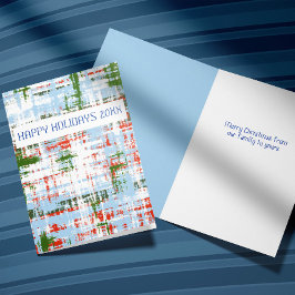 Blaugrün Weiß Rot Abstrakter Expressionismus Feiertagskarte