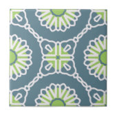 Blaugrün-weißes marokkanisches Mosaikmuster Fliese (Vorderseite)