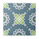 Blaugrün-weißes Mosaikmuster Fliese (Vorderseite)