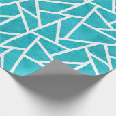 Blaugrün-weißes Mosaikmuster Geschenkpapier (Ecke)