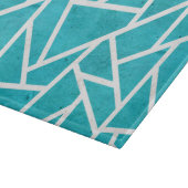 Blaugrün-weißes Mosaikmuster Schneidebrett (Ecke)