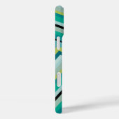 Blaugrün Zickzack Muster Einfache Monogramm Case-Mate iPhone Hülle (Rückseite / Rechts)