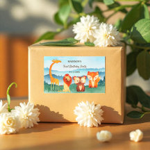 Blaugrün zum Geburtstag von Waldtieren