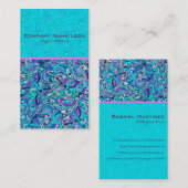 Blaugrüne Abstrakte Verzierte Wirbel 2 Visitenkarte (Vorne/Hinten)