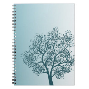 Blaugrüne Baum Notizblock