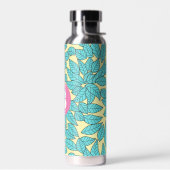 Blaugrüne Blätter Botanisches Muster Helles Rosa M Trinkflasche (Links)