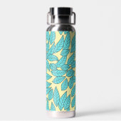 Blaugrüne Blätter Botanisches Muster Helles Rosa M Trinkflasche (Rückseite)