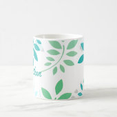 Blaugrüne Blätter Kaffeetasse (Mittel)