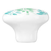 Blaugrüne Blätter Keramikknauf (Seitenansicht)