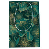 Blaugrüne Blätter Mittlere Geschenktüte (Vorderseite)