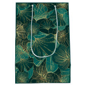Blaugrüne Blätter Mittlere Geschenktüte (Rückseite)