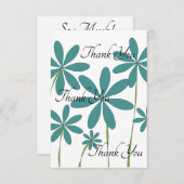 Blaugrüne Blume Dankeskarte (Vorne/Hinten)