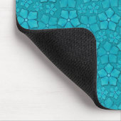 Blaugrüne Blumengestaltung Mousepad (Ecke)