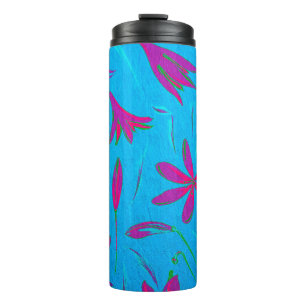 Blaugrüne Blütenbrise Thermosbecher