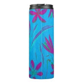 Blaugrüne Blütenbrise Thermosbecher (Rückseite)