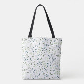 Blaugrüne Botanische Blätter Muster Tasche (Rückseite)