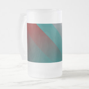 blaugrüne burgunderrote graue Streifenmuster Mattglas Bierglas
