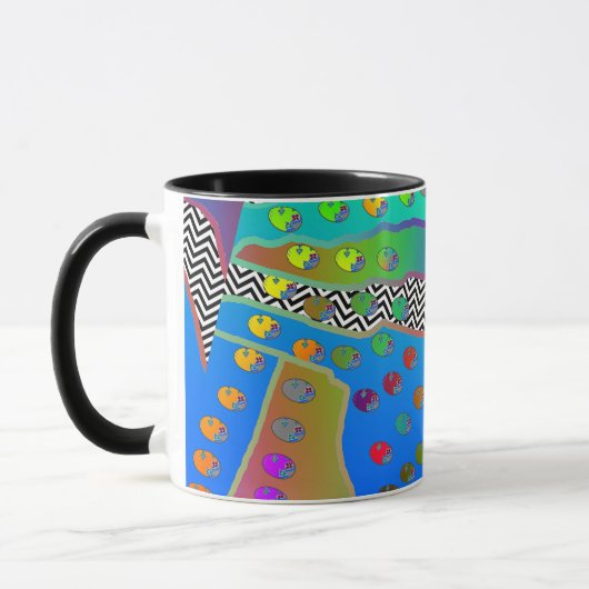Blaugrüne Chevron Geo Tasse (Links)