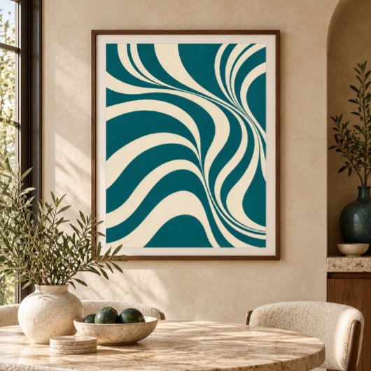 Blaugrüne Counterpoint-Kunstprint Poster