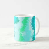 Blaugrüne Expressive Malerei Muster Kaffeetasse (VorderseiteRechts)