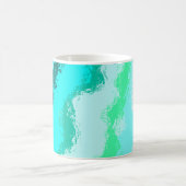 Blaugrüne Expressive Malerei Muster Kaffeetasse (Mittel)