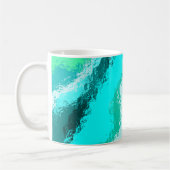 Blaugrüne Expressive Malerei Muster Kaffeetasse (Links)