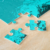 Blaugrüne Expressive Malerei Muster Puzzle (Seite)