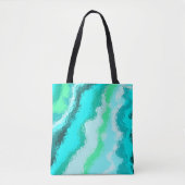 Blaugrüne Expressive Malerei Muster Tasche (Vorderseite)