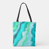 Blaugrüne Expressive Malerei Muster Tasche (Rückseite)