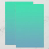 Blaugrüne Farbe Briefpapier (Vorne/Hinten)