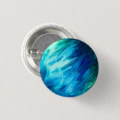 Blaugrüne Feder Abstrakt Button (Vorne & Hinten)