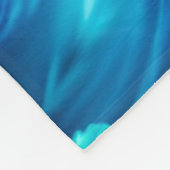 Blaugrüne Feder Abstrakt Fleecedecke (Ecke)
