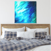 Blaugrüne Feder Abstrakt Leinwanddruck (Insitu (Schlafzimmer))