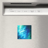 Blaugrüne Feder Abstrakt Magnet (In Situ (Geschirrspüler))