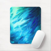Blaugrüne Feder Abstrakt Mousepad (Mit Mouse)