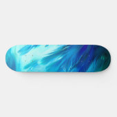 Blaugrüne Feder Abstrakt Skateboard (Horizontal)