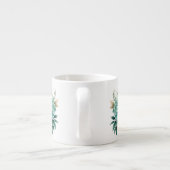 Blaugrüne Floral Espressotasse (Rückseite)