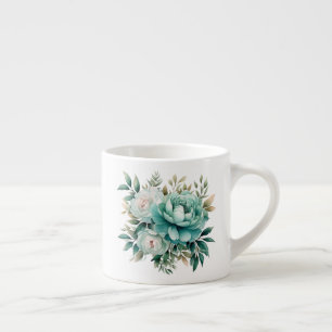 Blaugrüne Floral  Espressotasse