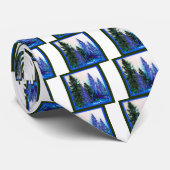 BLAUGRÜNE GEBIRGSwaldlandschaft Krawatte (Gerollt)