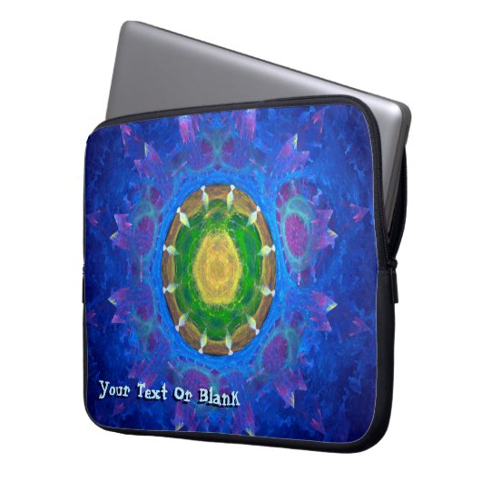 Blaugrüne Gefärbte Krawatte Laptopschutzhülle (Vorderseite Links)