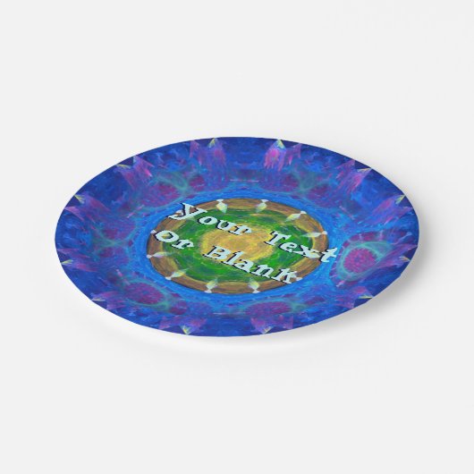 Blaugrüne Gefärbte Krawatte Pappteller (Schrägansicht)