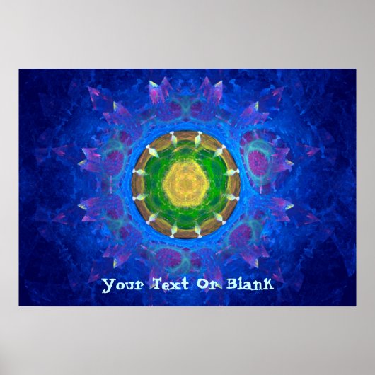 Blaugrüne Gefärbte Krawatte Poster (Vorne)