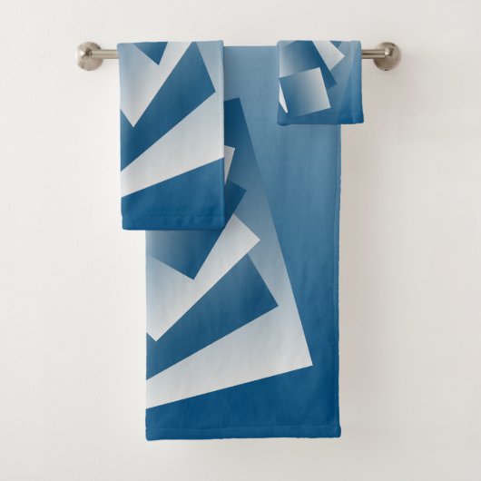 Blaugrüne Geometrie Badhandtuch Set (Insitu)