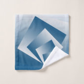 Blaugrüne Geometrie Badhandtuch Set (Waschlappen)