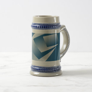 Blaugrüne Geometrie Bierglas