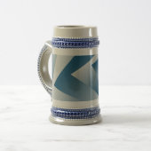 Blaugrüne Geometrie Bierglas (Vorderseite Links)