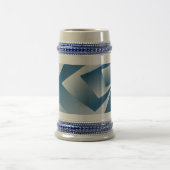 Blaugrüne Geometrie Bierglas (Mittel)