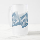 Blaugrüne Geometrie Mattglas Bierglas (Vorderseite Links)