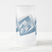 Blaugrüne Geometrie Mattglas Bierglas (Mittel)